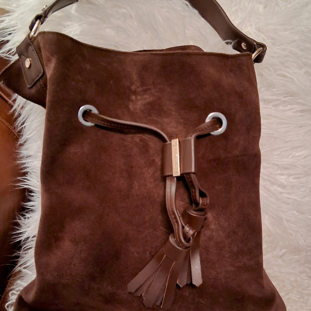 Coffee Suede Drawstring by Spartina
